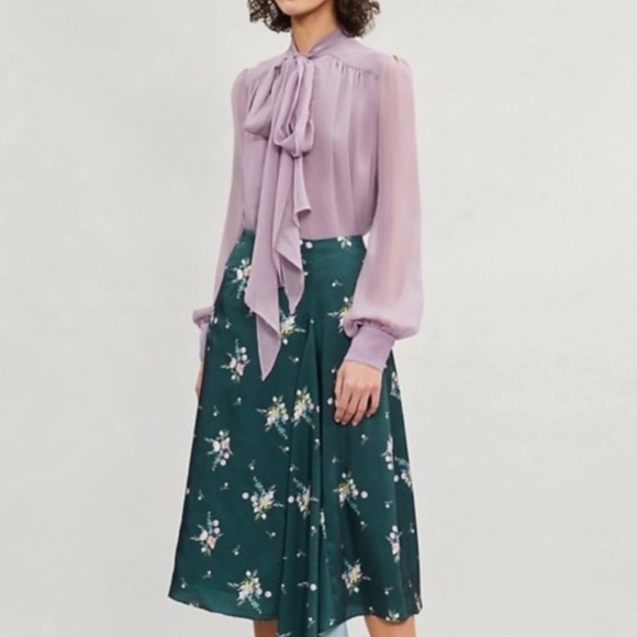TED BAKER ANABELL Flourish Asymmetric Skirt Size M